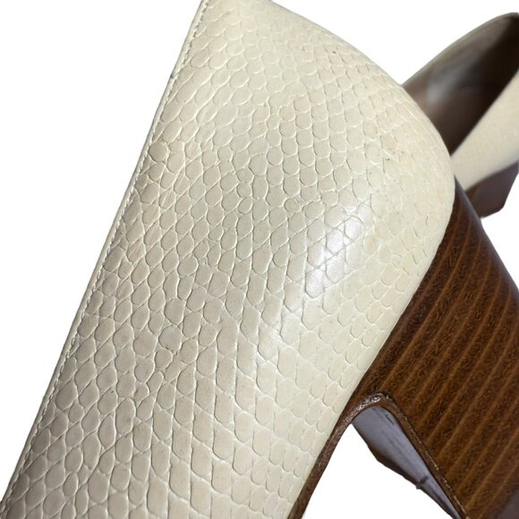 Vintage Salvatore Ferragamo Italy Cream Lizard-Embossed Leather Pumps โ Size 6.5 - Picture 12 of 12